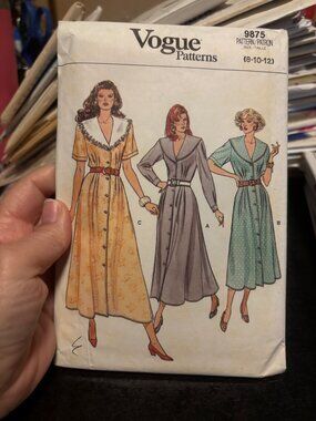 Vogue Patterns 9875 Misses Mid-Calf Dress Sewing Pattern Sizes 8-10-12 Vintage
